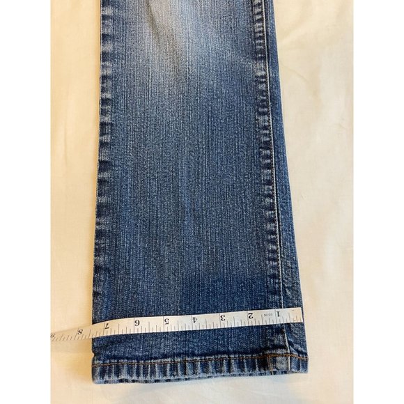 Chaps Women's Jeans Straight Leg Denim Cotton High Rise Five Pockets Blue SZ 12P - Picture 7 of 9